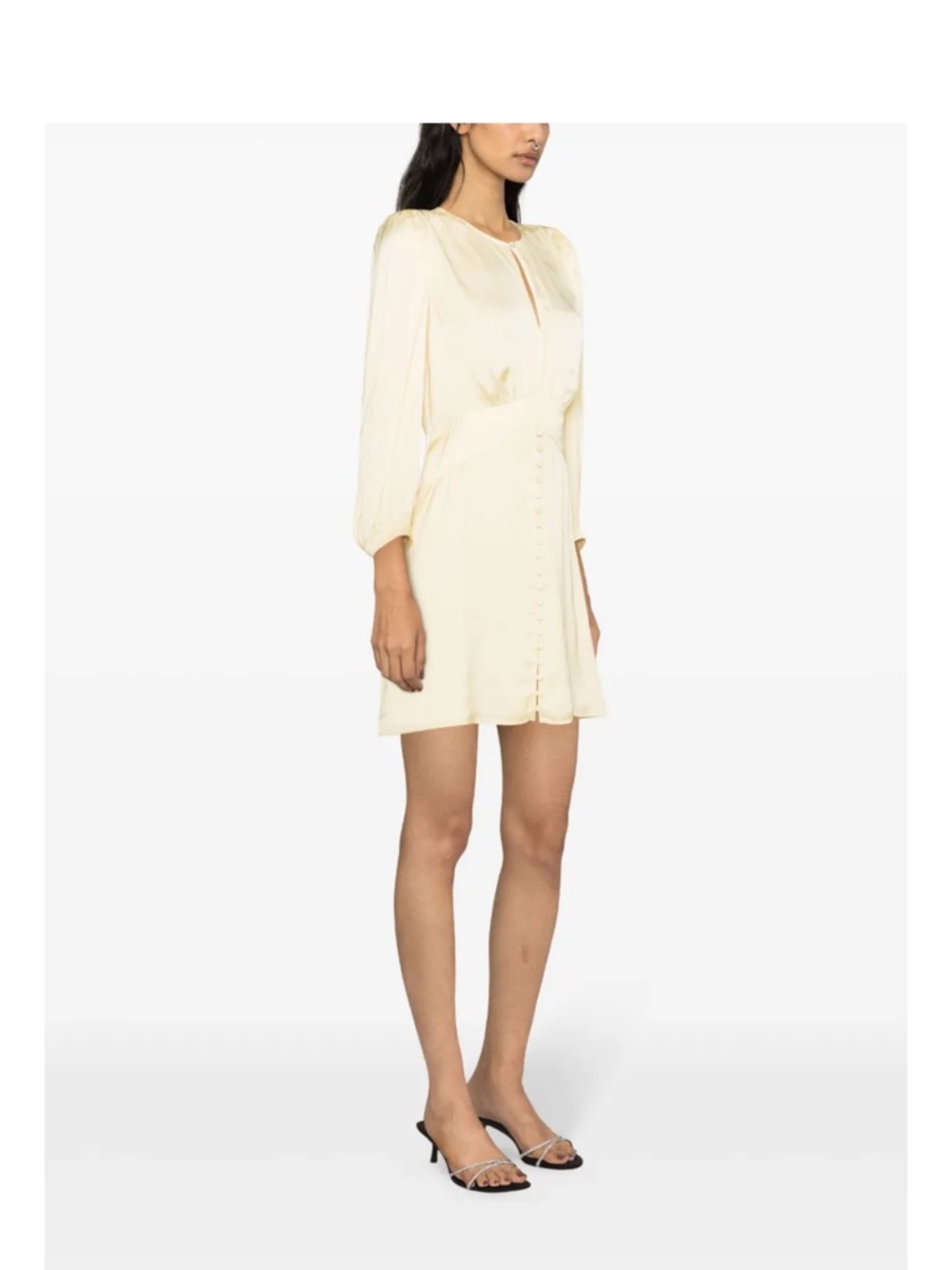 Zadig & Voltaire Butter Yellow Long-Sleeve Button-Front Mini Dress - Picture 3 of 7